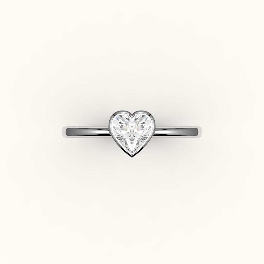 Engaste de anillo con bisel de corte de corazón