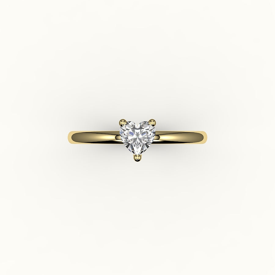 Engaste de anillo solitario con corte de corazón