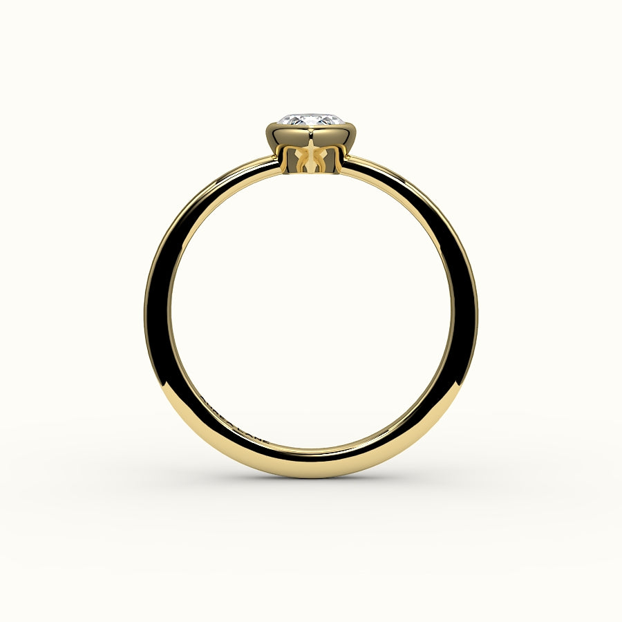 Engaste de anillo con bisel de talla marquesa clásica