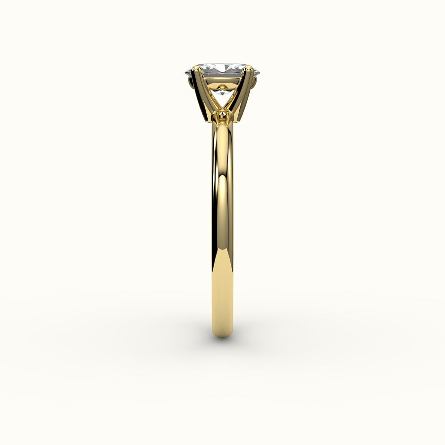 Engaste clásico de anillo solitario ovalado