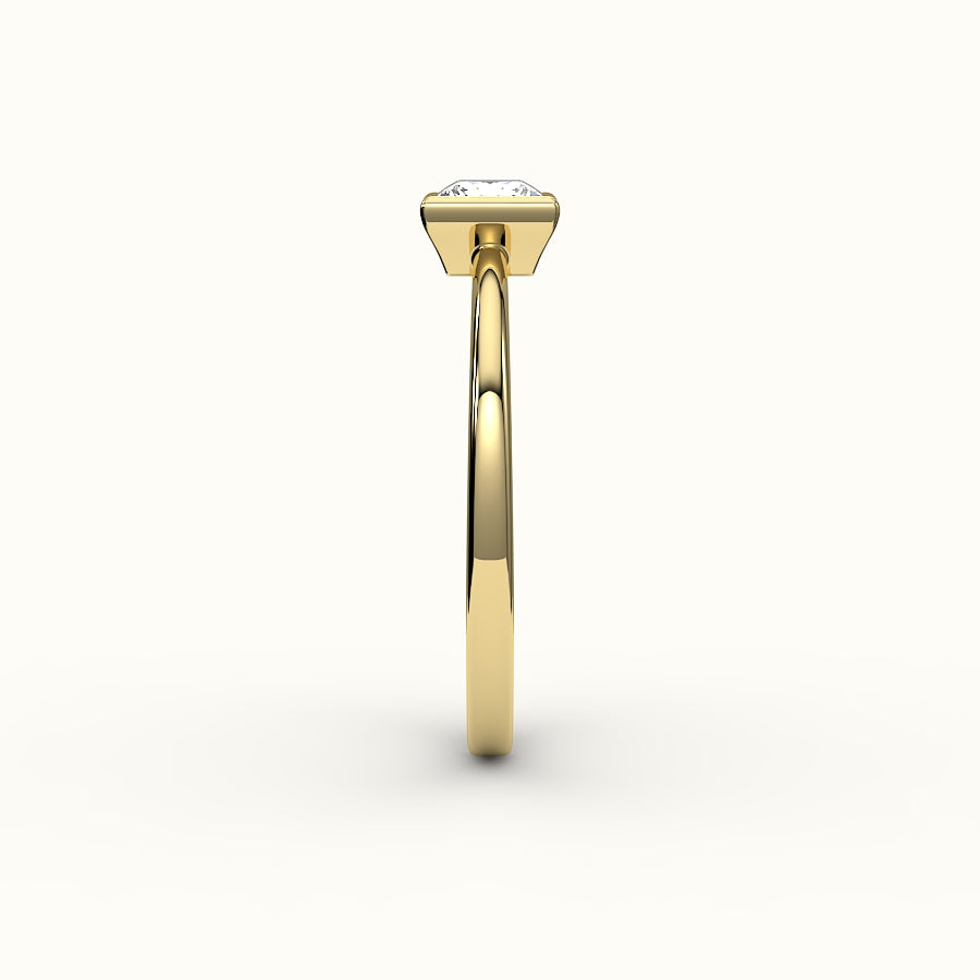 Engaste de anillo con bisel de corte princesa