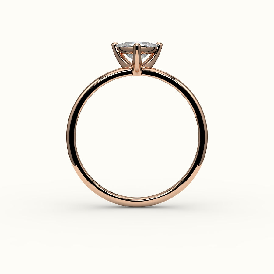 Engaste de anillo solitario de corte trillón