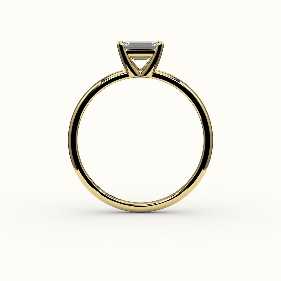 Engaste de anillo solitario de corte esmeralda este-oeste