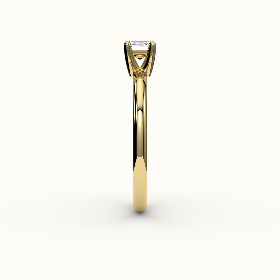 Engaste de anillo solitario de corte esmeralda este-oeste