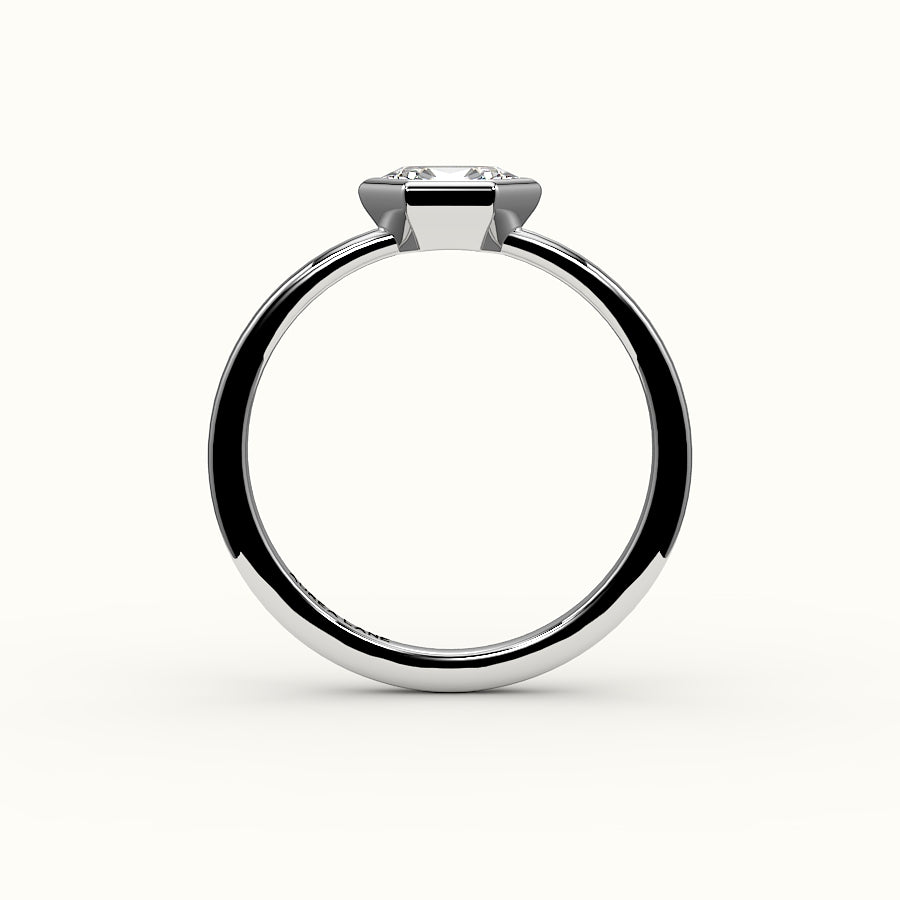 Engaste de anillo con bisel de corte hexagonal este-oeste