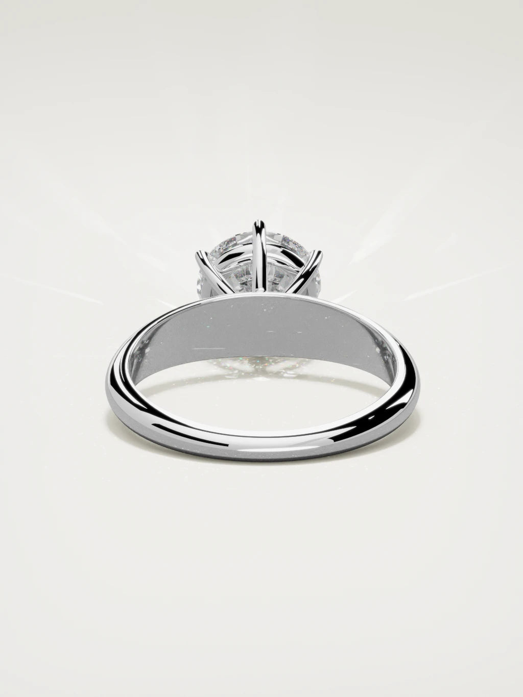 The Aire round lab-grown diamond solitaire in 14K white gold, back view