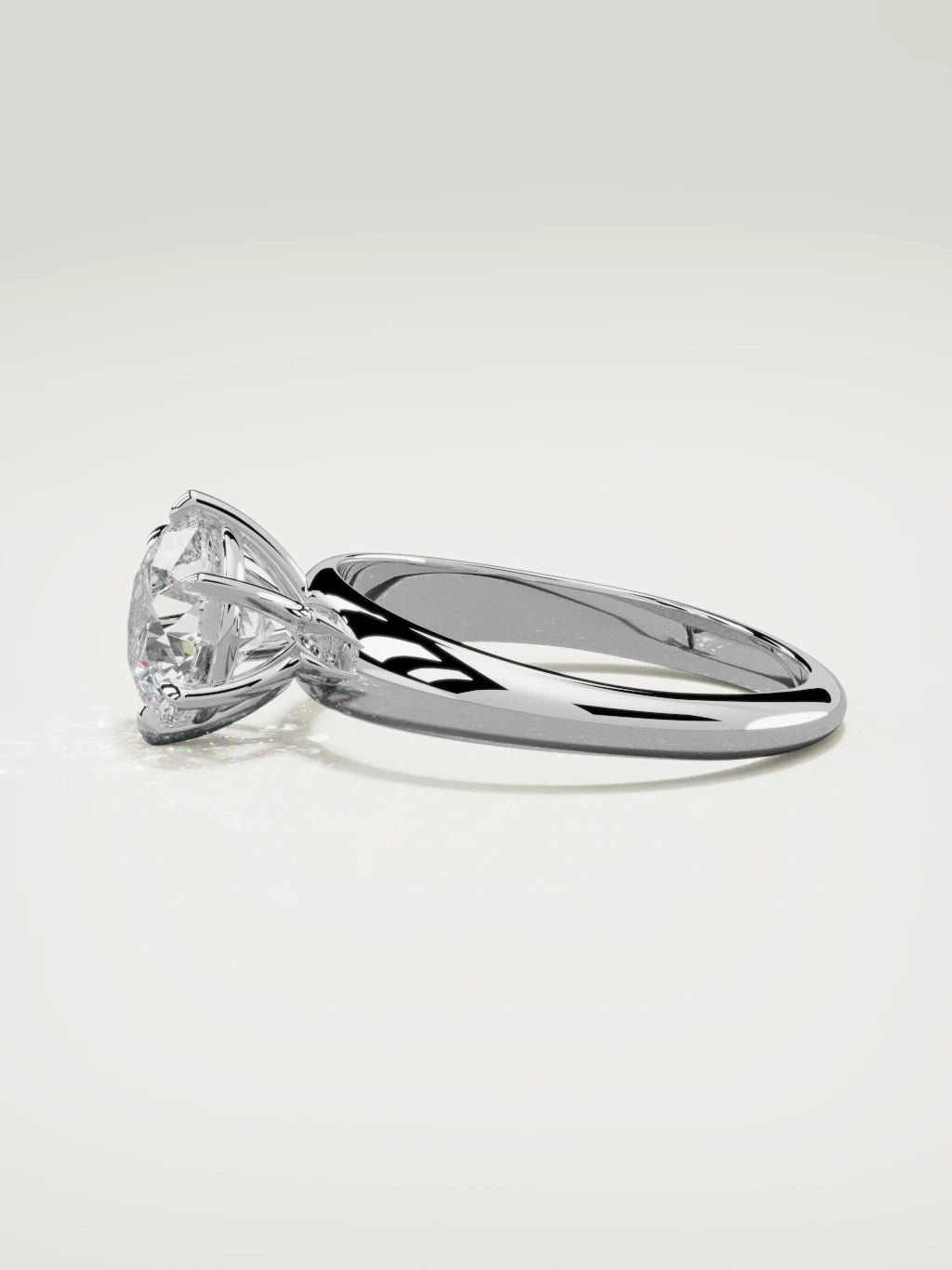 The Aire round lab-grown diamond solitaire in 14K white gold, side view