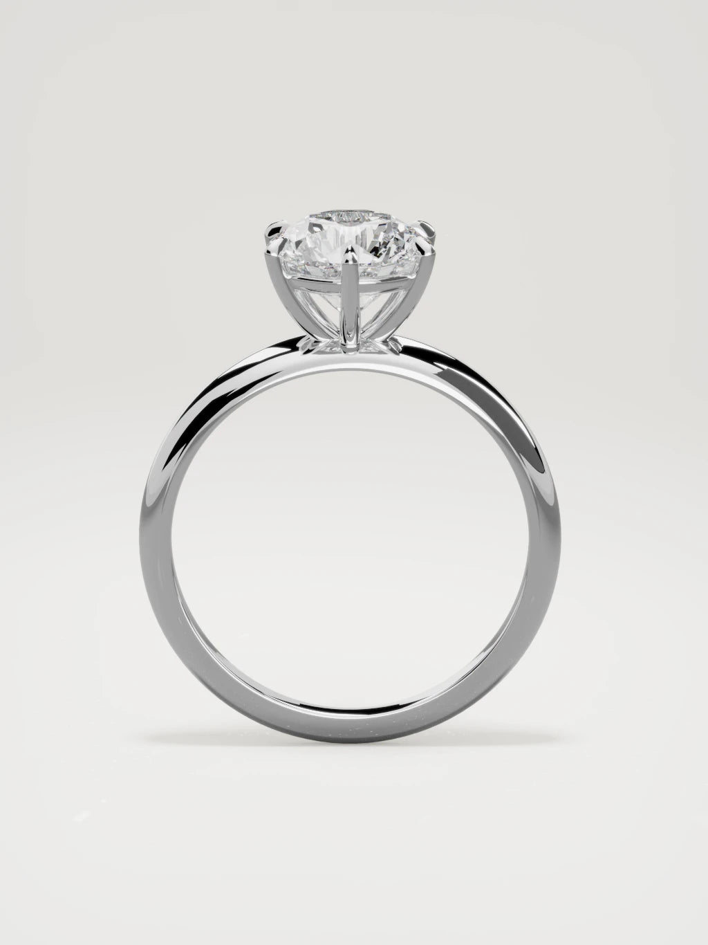 The Aire round lab-grown diamond solitaire in 14K white gold, standing front view