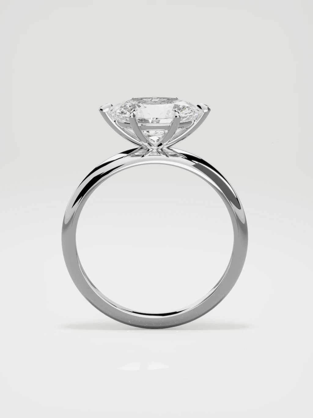 The Aire east-west oval lab-grown diamond solitaire in 14K white gold, standing front view