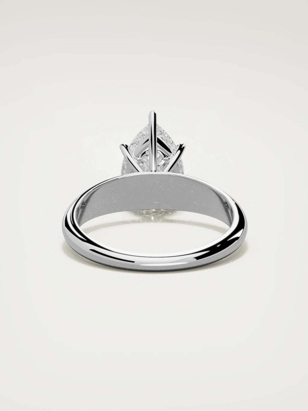 The Aire pear-shaped lab-grown diamond solitaire in 14K white gold, back view