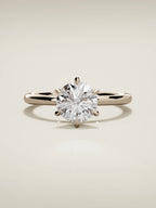 The Alba round lab-grown diamond solitaire in 14K rose gold, front view
