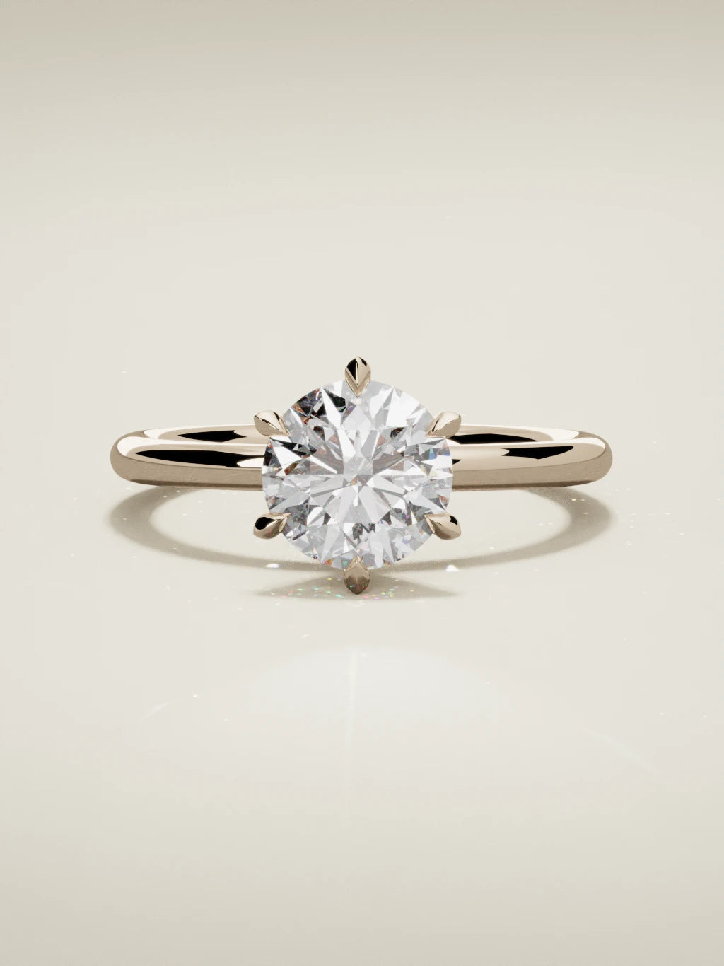 The Alba round lab-grown diamond solitaire in 14K rose gold, front view