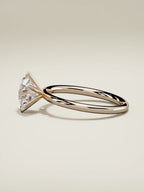The Alba round lab-grown diamond solitaire in 14K rose gold, side view