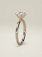 The Alba round lab-grown diamond solitaire in 14K rose gold, standing front view