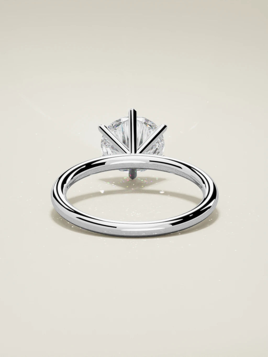 The Alba round lab-grown diamond solitaire in 14K white gold, back view