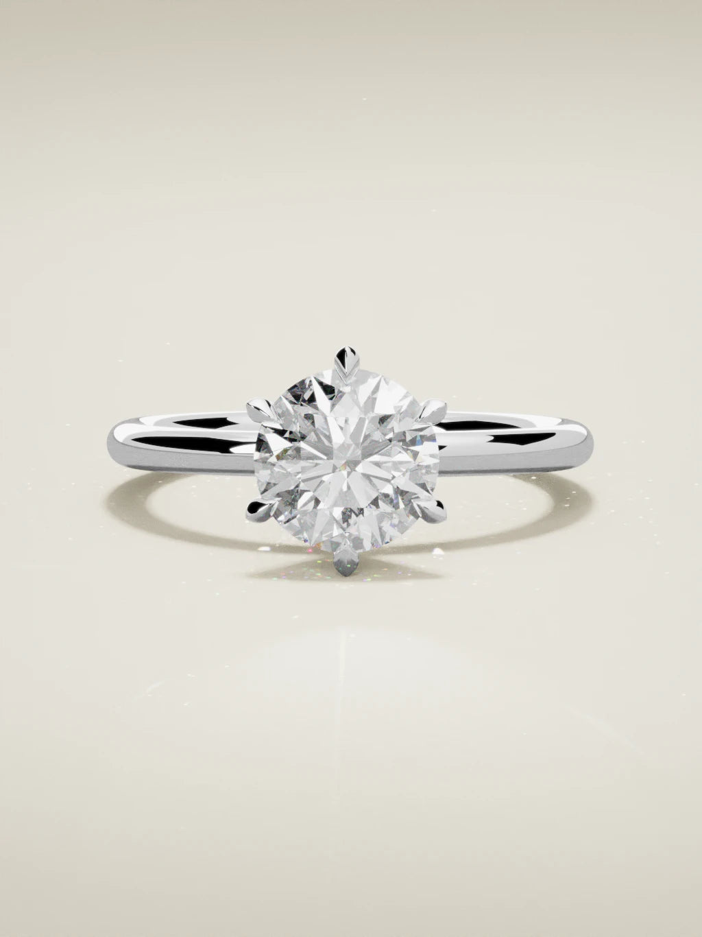 The Alba round lab-grown diamond solitaire in 14K white gold, front view
