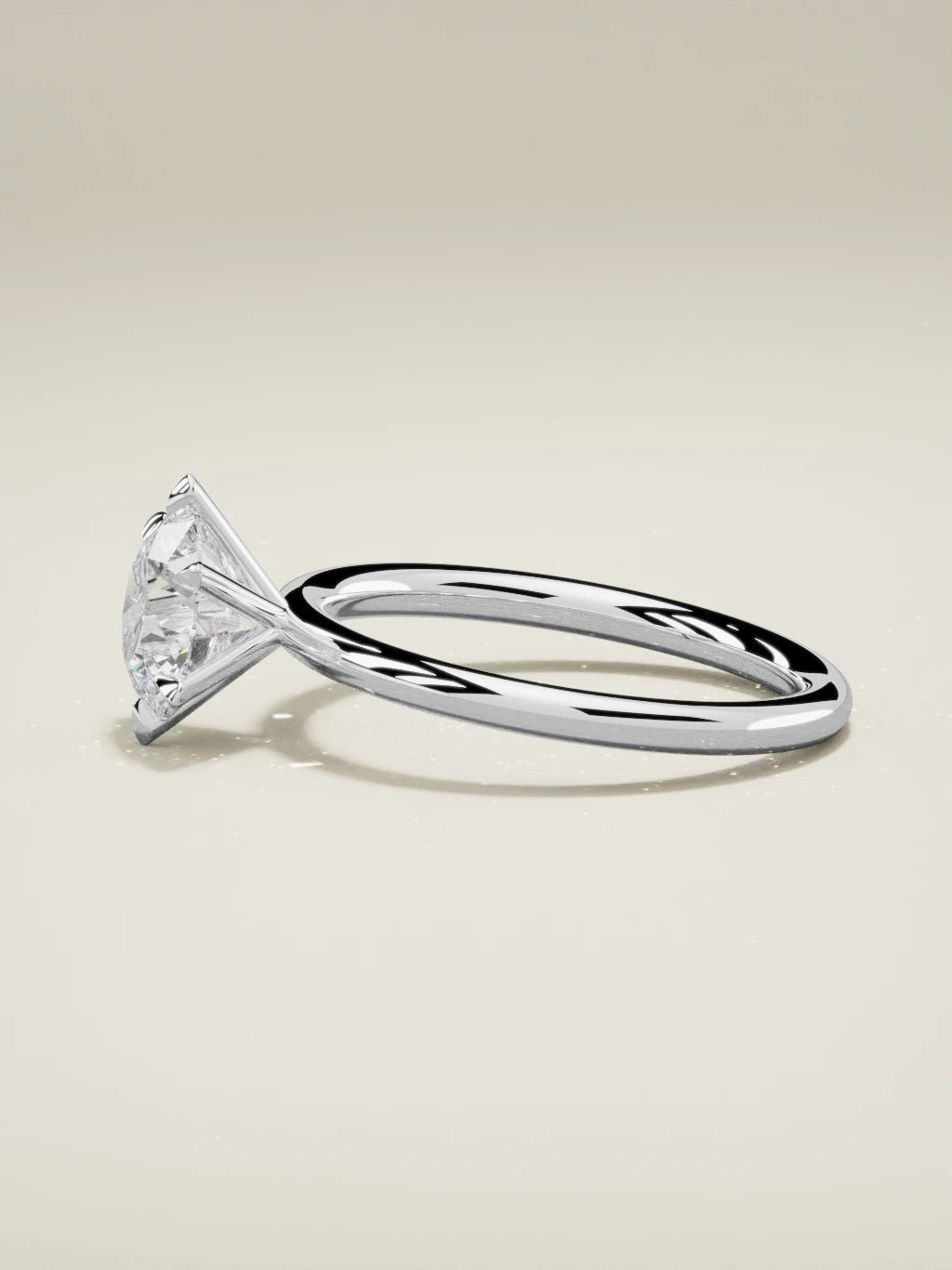 The Alba round lab-grown diamond solitaire in 14K white gold, side view