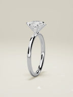 The Alba round lab-grown diamond solitaire in 14K white gold, standing front view