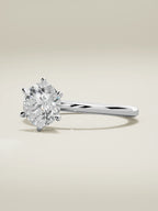 The Alba round lab-grown diamond solitaire in 14K white gold, three-quarter view