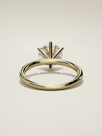 The Alba round lab-grown diamond solitaire in 14K yellow gold, back view