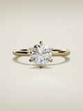 The Alba round lab-grown diamond solitaire in 14K yellow gold, front view