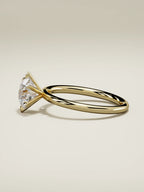 The Alba round lab-grown diamond solitaire in 14K yellow gold, side view