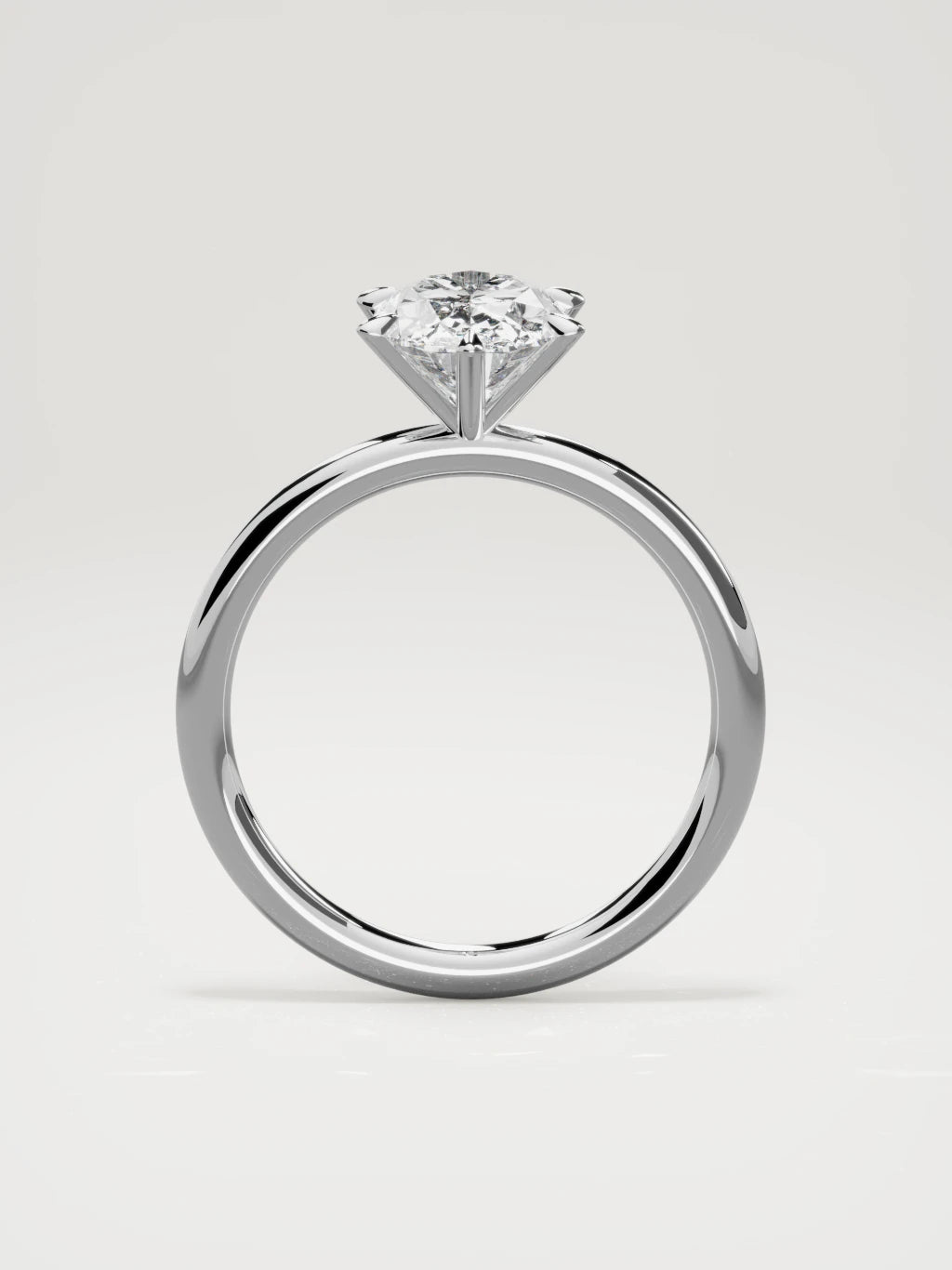 The Alba oval lab-grown diamond solitaire in 14K white gold, standing front view