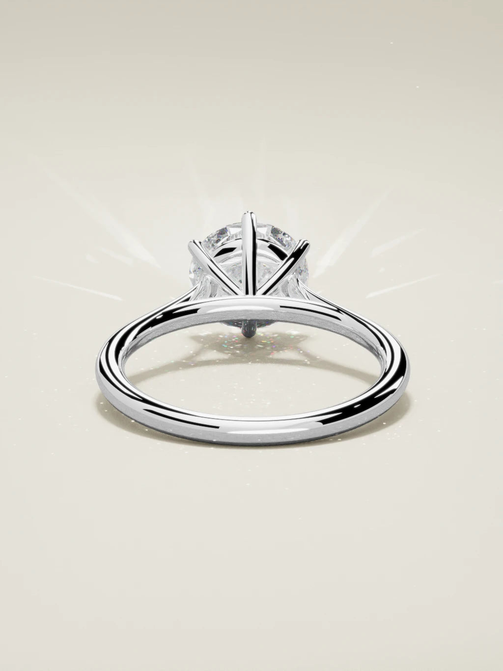 The Altar round lab-grown diamond solitaire in 14K white gold, back view