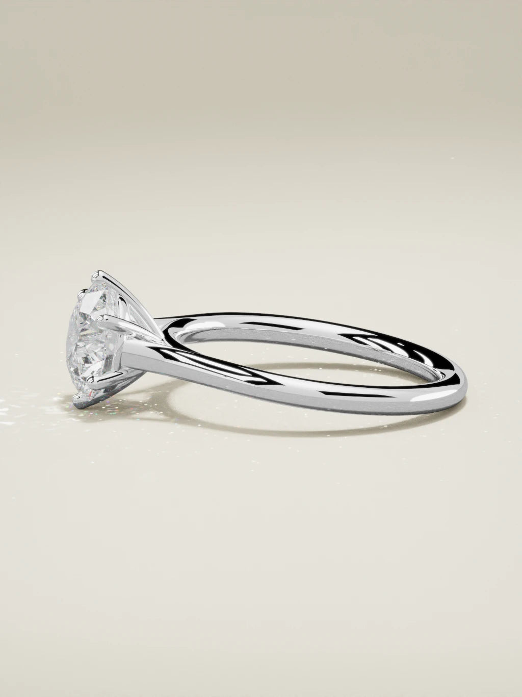 The Altar round lab-grown diamond solitaire in 14K white gold, side view