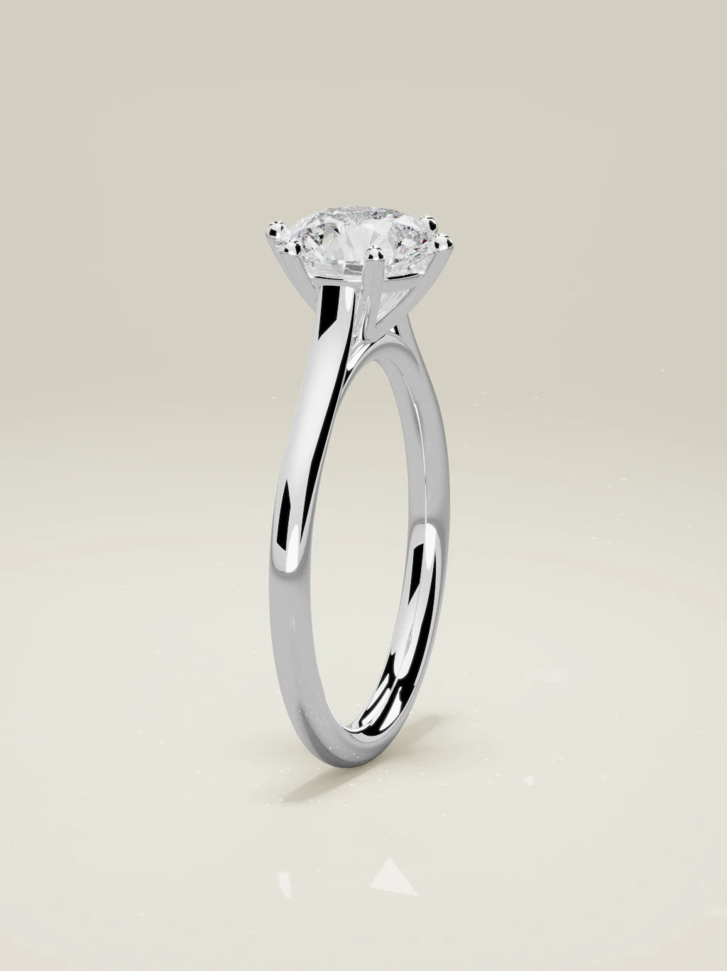 The Altar round lab-grown diamond solitaire in 14K white gold, standing front view
