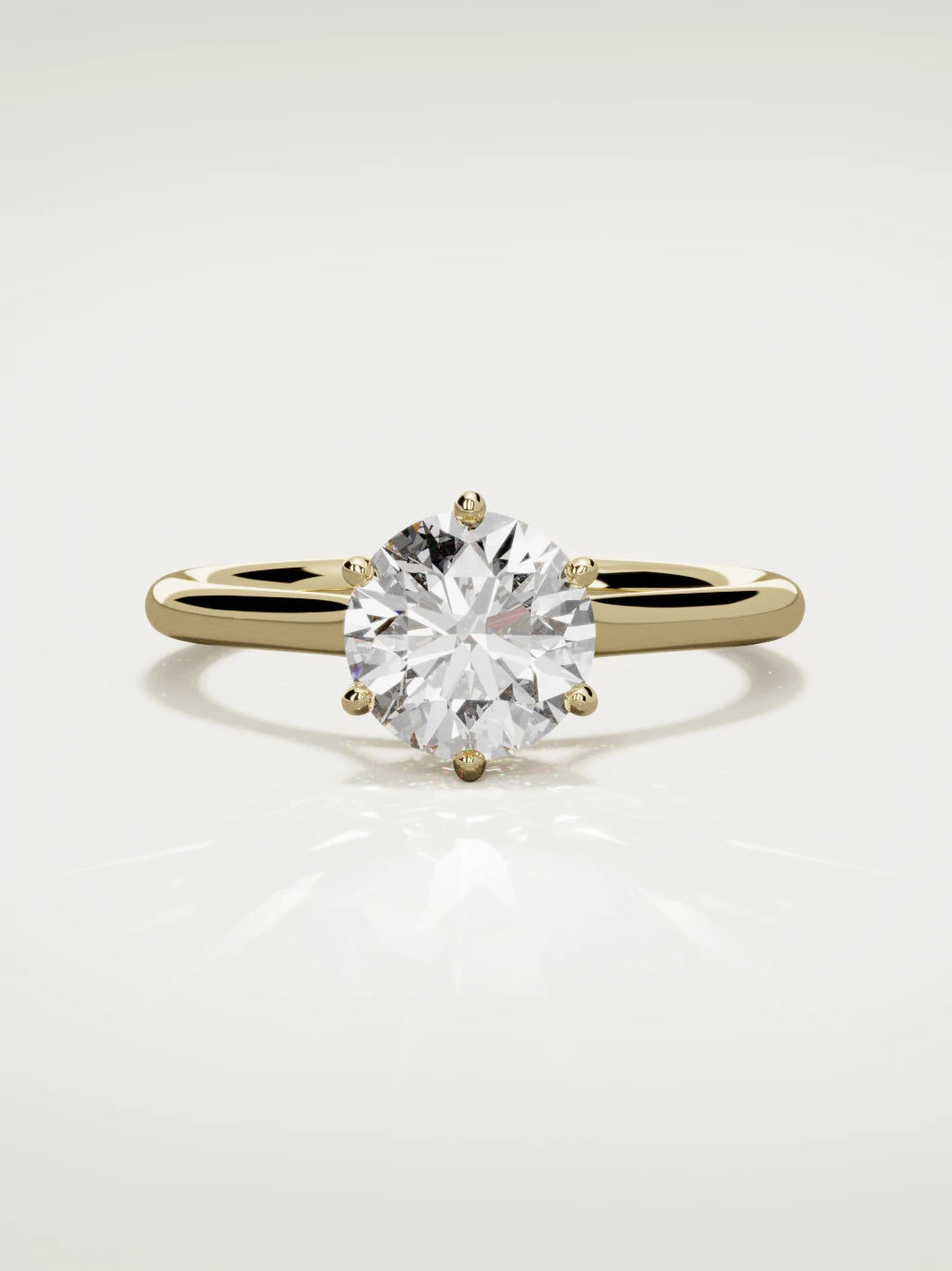 The Altar round lab-grown diamond solitaire in 14K yellow gold, front view