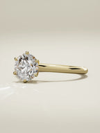 The Altar round lab-grown diamond solitaire in 14K yellow gold, three-quarter view