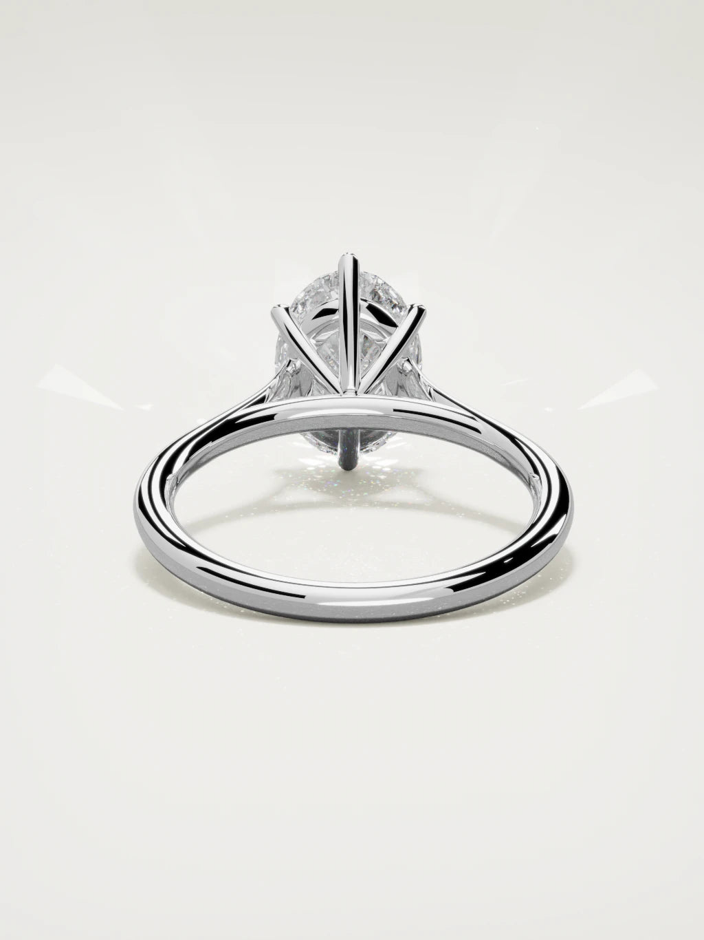The Altar oval lab-grown diamond solitaire in 14K white gold, back view