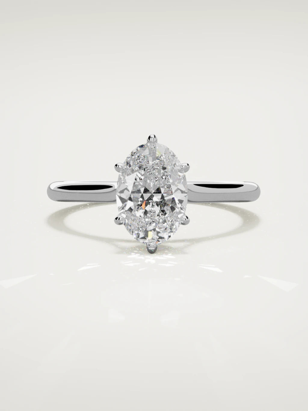 The Altar oval lab-grown diamond solitaire in 14K white gold, front view