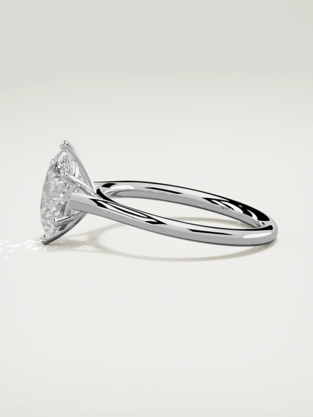 The Altar oval lab-grown diamond solitaire in 14K white gold, side view