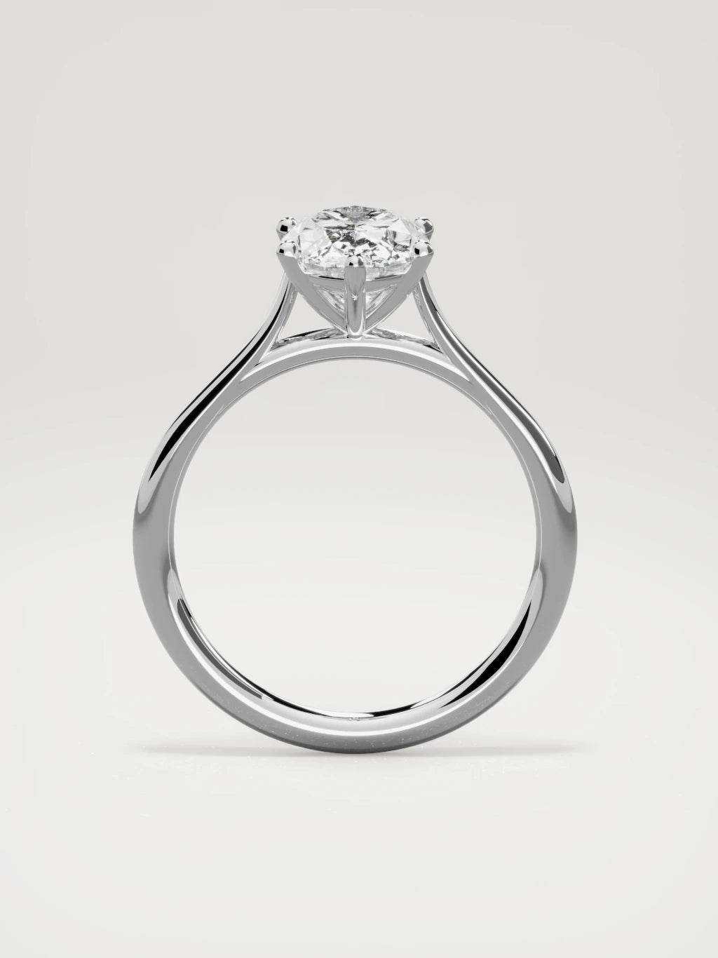 The Altar oval lab-grown diamond solitaire in 14K white gold, standing front view