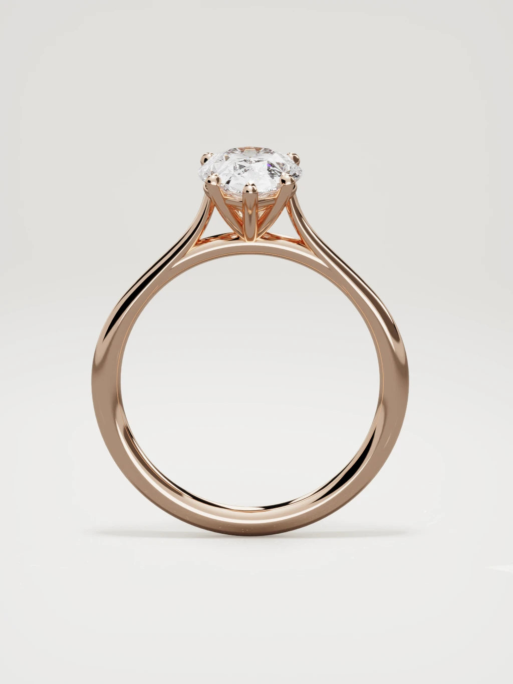 The Altar pear-shaped lab-grown diamond solitaire in 14K rose gold, standing front view
