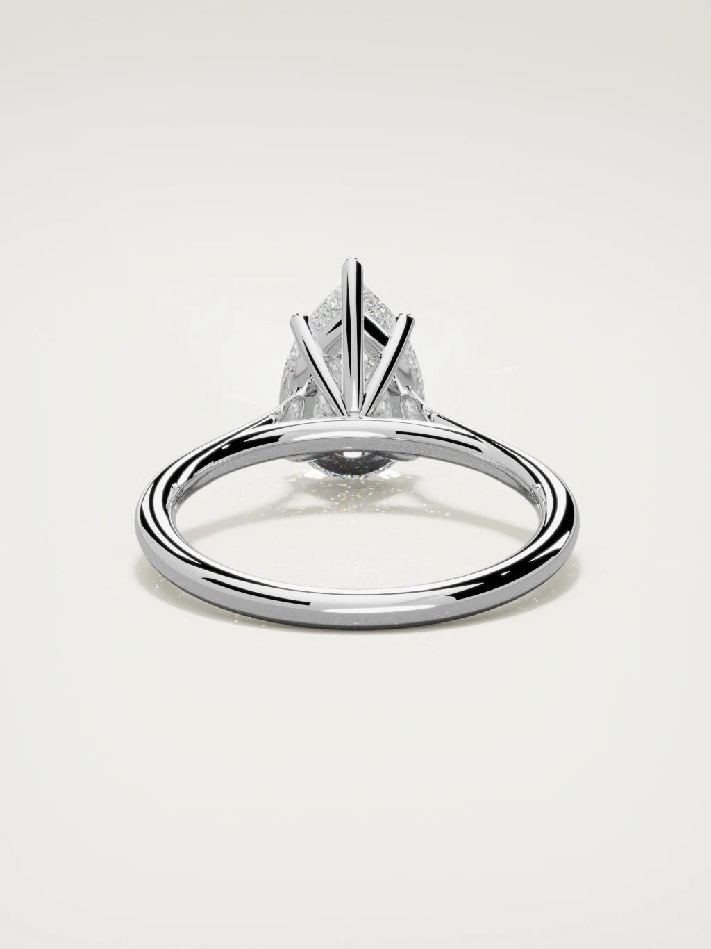 The Altar pear-shaped lab-grown diamond solitaire in 14K white gold, back view