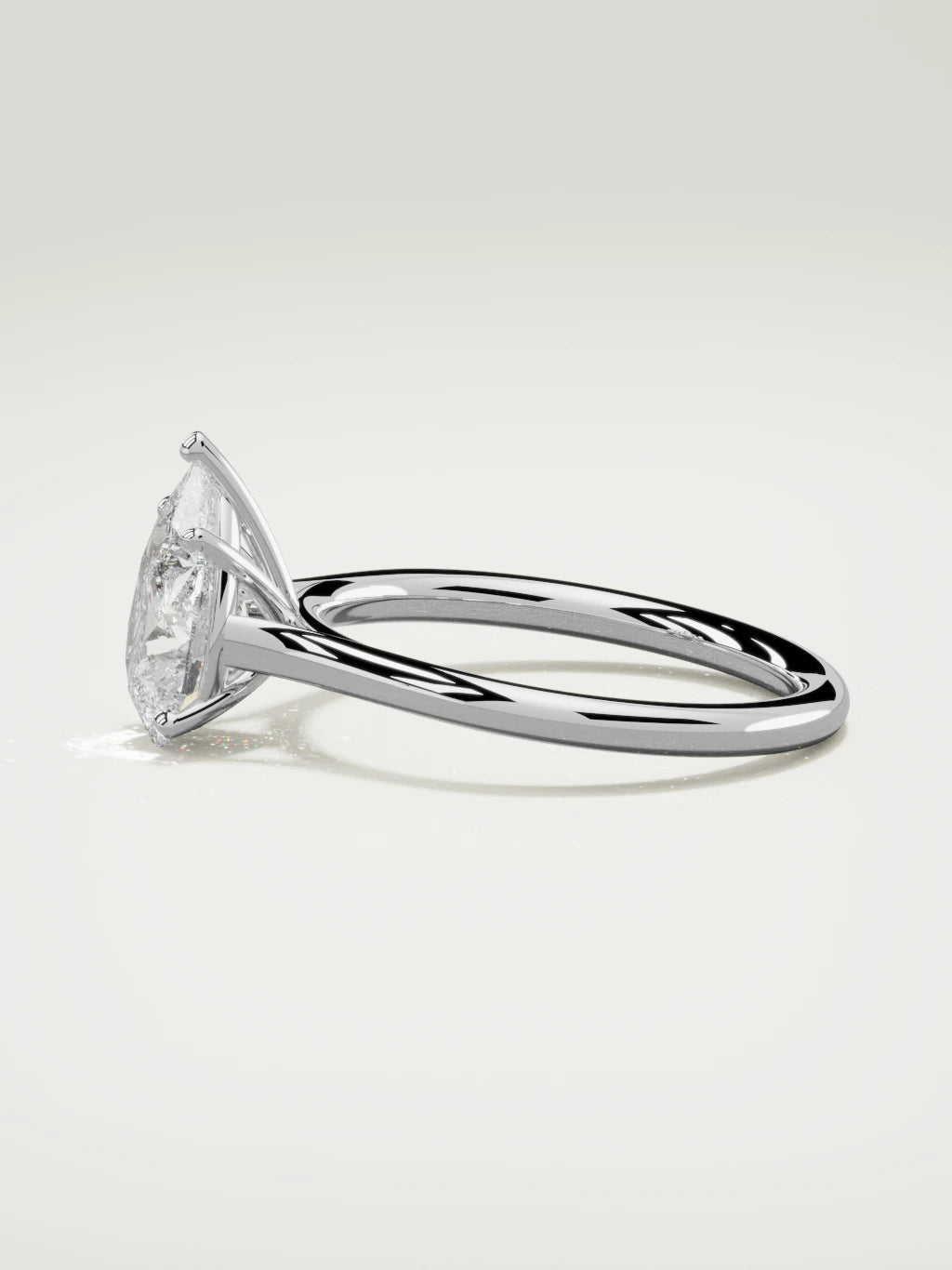 The Altar pear-shaped lab-grown diamond solitaire in 14K white gold, side view