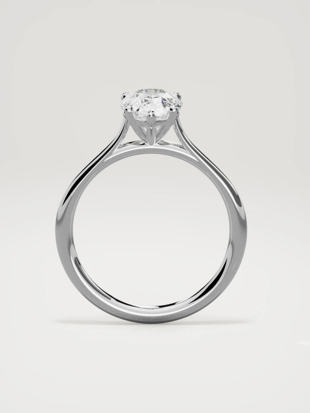 The Altar pear-shaped lab-grown diamond solitaire in 14K white gold, standing front view