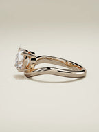 The Arco round lab-grown diamond solitaire in 14K rose gold, side view