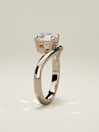 The Arco round lab-grown diamond solitaire in 14K rose gold, standing front view