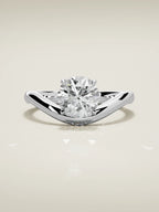 The Arco round lab-grown diamond solitaire in 14K white gold, front view