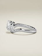 The Arco round lab-grown diamond solitaire in 14K white gold, side view
