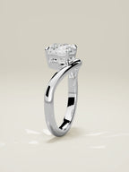 The Arco round lab-grown diamond solitaire in 14K white gold, standing front view