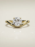 The Arco round lab-grown diamond solitaire in 14K yellow gold, front view