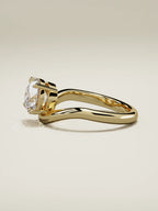 The Arco round lab-grown diamond solitaire in 14K yellow gold, side view