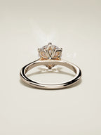 The Azahar, solitario con diamante redondo de laboratorio en oro rosa 14K, vista trasera