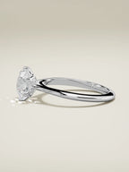 The Azahar, solitario con diamante redondo de laboratorio en oro blanco 14K, vista lateral