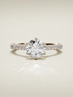 The Blonda round lab-grown diamond solitaire in 14K rose gold, front view